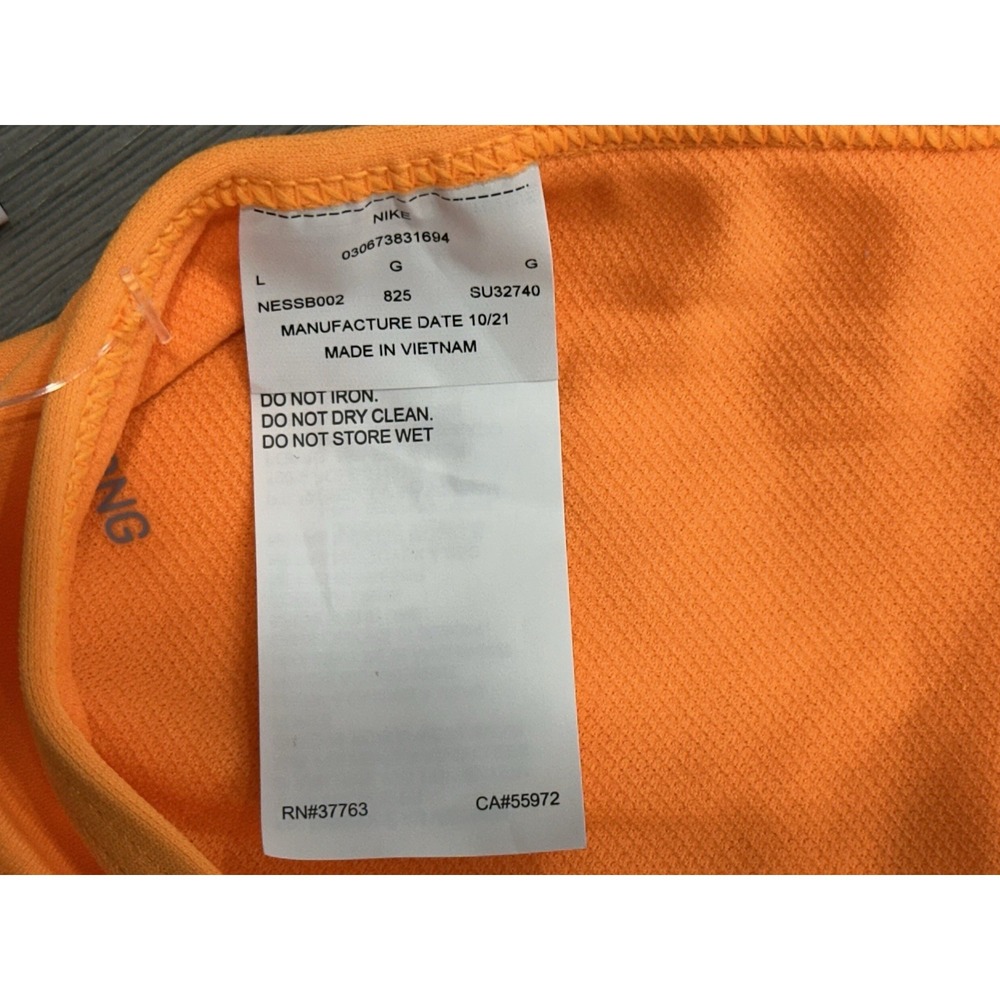 Nike Hydrastrong Women's Orange Bikini Swimsuit Top Size Large NWT MSRP: $40 - Picture 8 of 9